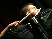 Showing off at a percussion ensemble concert.